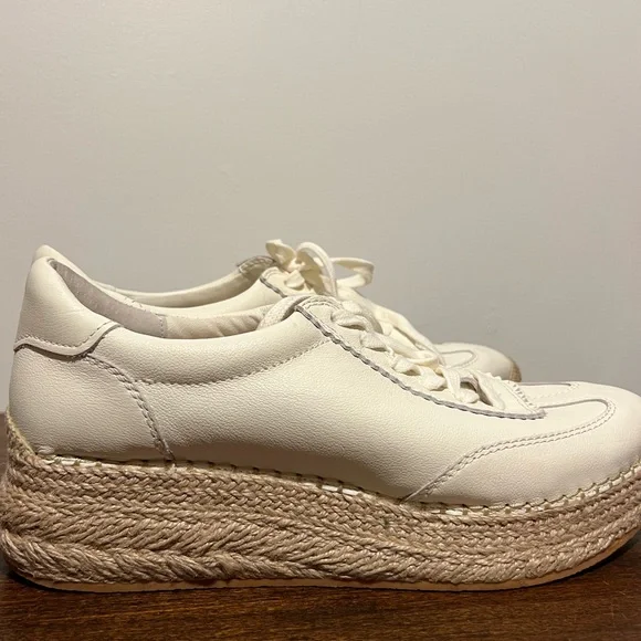 Women's Cream Platform Espadrille Sneakers - Picture 4 of 4